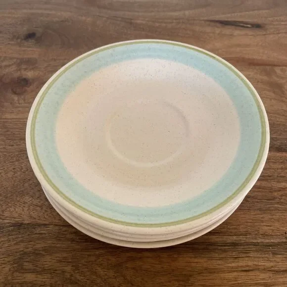 Vintage Franciscan Earthenware Tulip Time Coffee Saucers 6 1/4" Set of 4 - Picture 8 of 8